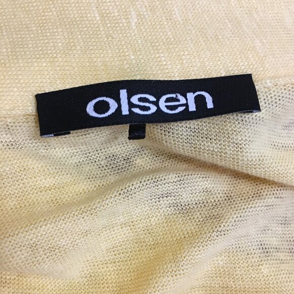 Olsen Cosima Media Sun-Yellow Relaxed Fit 100% Linen Tunic T-Shirt - Picture 10 of 12